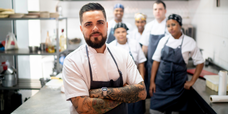 commercial kitchen supply. image of a restaurant owner