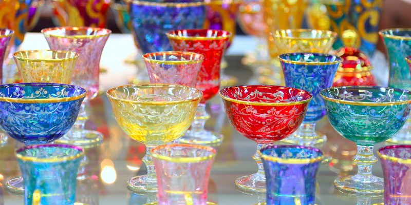 restaurant glassware color glasses
