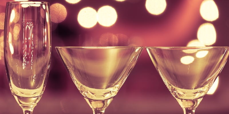 restaurant glassware. Martini glasses